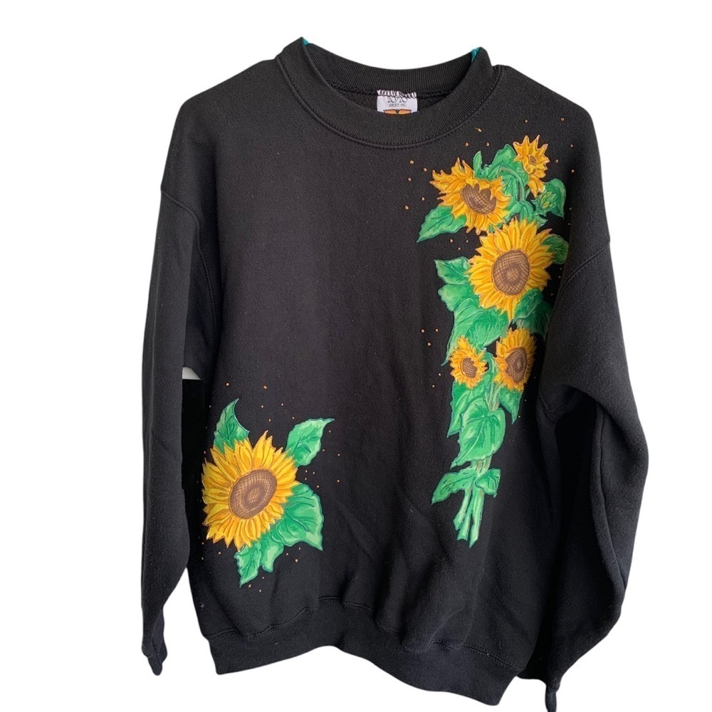 Vintage Flowers Crewneck Sweatshirt Adult Large Women’s 90s Sweater 20/20 Sport